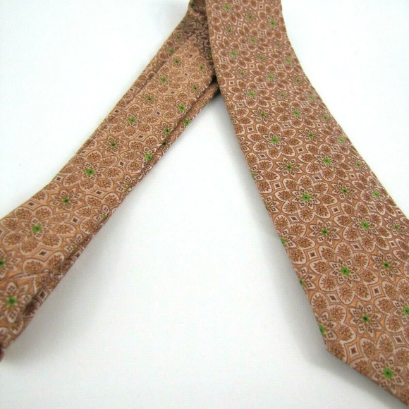 ROBERT TALBOTT Tie Lime Green Floral Jacquard - Picture 6 of 8
